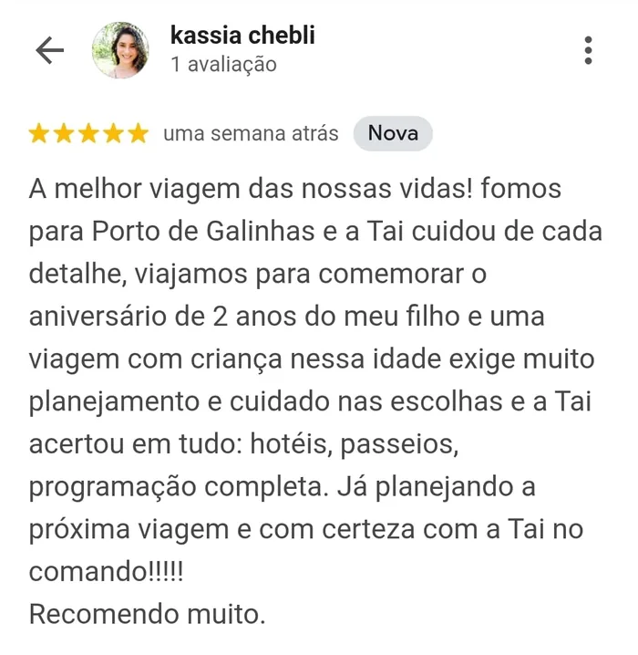 avaliacao-de-5-estrelas-de-kassia-chebli-no-google Roteiro Maceió